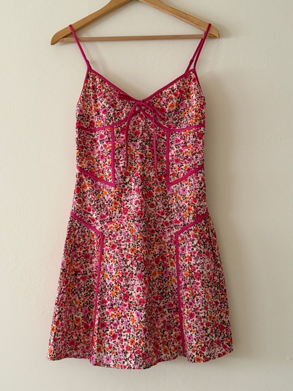 Anthropologie floral cotton fit and flare dress lined NWT